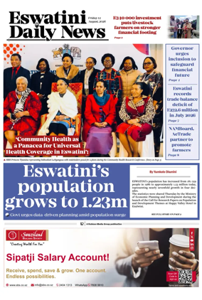 Cover of Eswatini Daily News