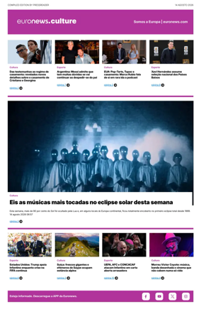 Cover of Euronews Culture and Sport (Portuguese)