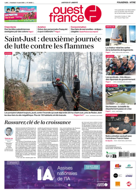 Cover of Ouest-France (Fougeres Vitre)