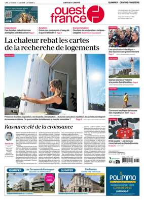 Cover of Ouest-France (Quimper Centre-Finistere)