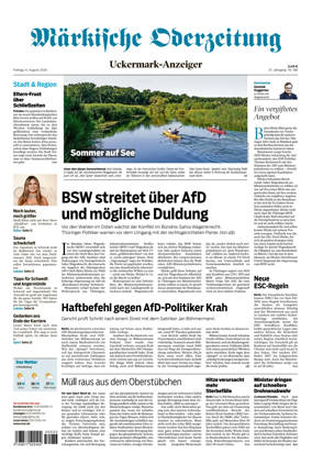 Cover of Markische Oderzeitung Uckermarkanzeiger