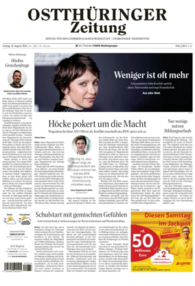 Cover of Ostthuringer Zeitung (Landkreis Saalfeld-Rudolstadt)