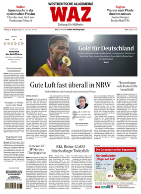 Cover of Westdeutsche Allgemeine Zeitung (Mulheim an der Ruhr)