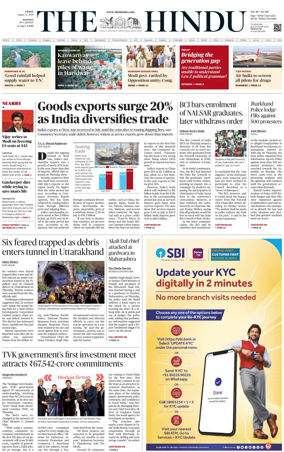 Cover of The Hindu (Madurai)