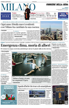Cover of Corriere della Sera (Milano)