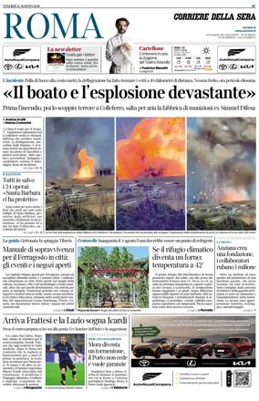 Cover of Corriere della Sera (Roma)