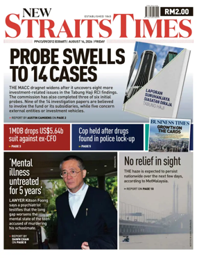 Cover of New Straits Times