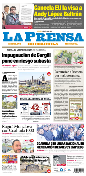 Cover of La Prensa de Coahuila
