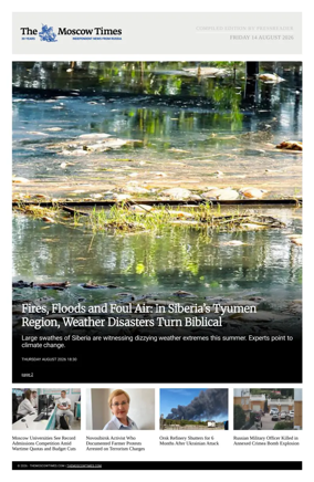 Cover of The Moscow Times - English