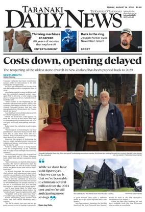 Cover of Taranaki Daily News