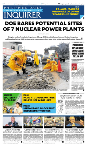 Cover of Philippine Daily Inquirer