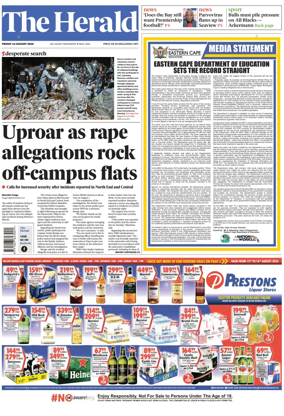 Cover of The Herald (South Africa)