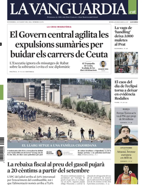 Cover of La Vanguardia (Catalonia - 1st edition)