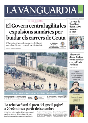 Cover of La Vanguardia (Catala)