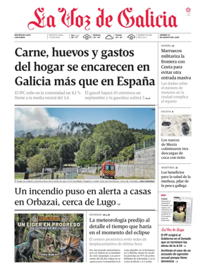 Cover of La Voz de Galicia (Lugo)