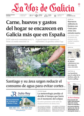 Cover of La Voz de Galicia (Santiago)