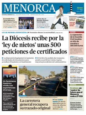 Cover of Menorca Diario Insular