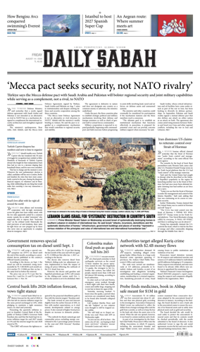 Cover of Daily Sabah (Turkey)