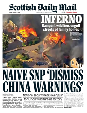 Cover of Scottish Daily Mail