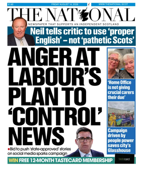 Cover of The National (Scotland)