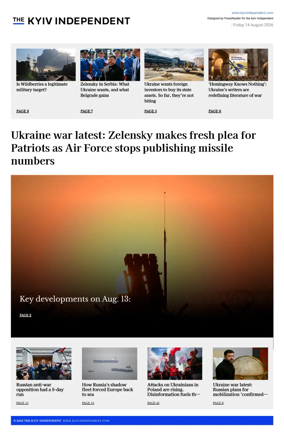 Cover of The Kyiv Independent