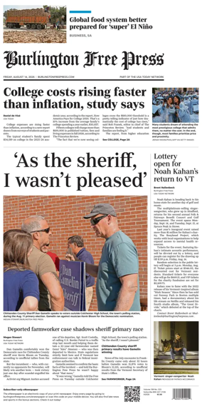 Cover of Burlington Free Press