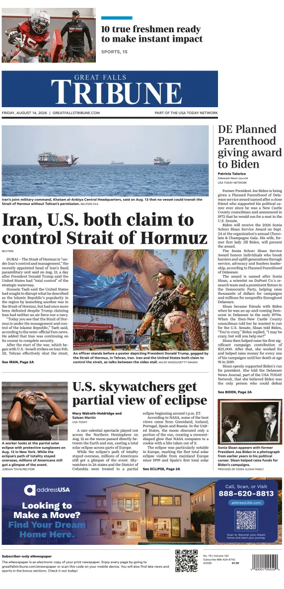 Cover of Great Falls Tribune