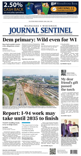 Cover of Milwaukee Journal Sentinel