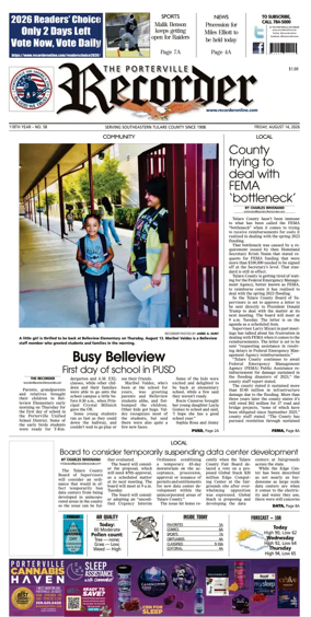 Cover of Porterville Recorder