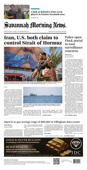 Cover of Savannah Morning News