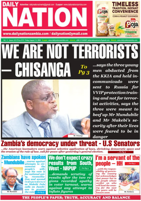 Cover of Daily Nation Newspaper