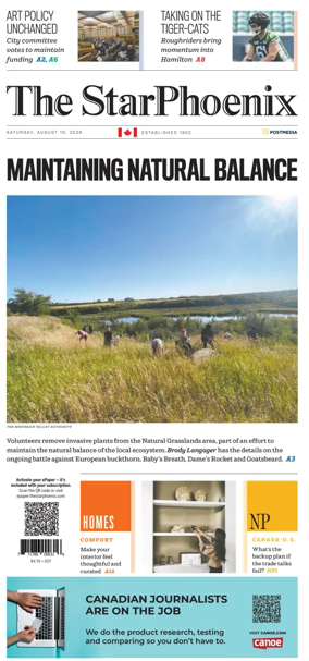 Cover of Saskatoon StarPhoenix