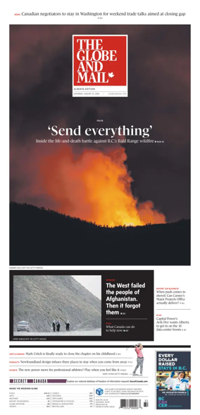 Cover of The Globe and Mail (Alberta Edition)
