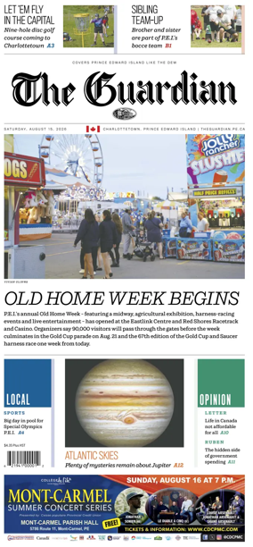 Cover of The Guardian (Charlottetown)
