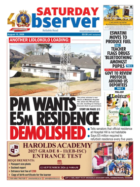 Cover of Saturday Observer (Eswatini)