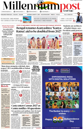 Cover of Millennium Post (Kolkata)