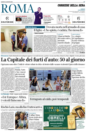 Cover of Corriere della Sera (Roma)