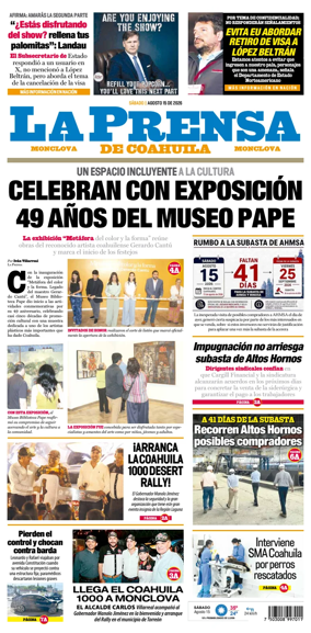 Cover of La Prensa de Coahuila