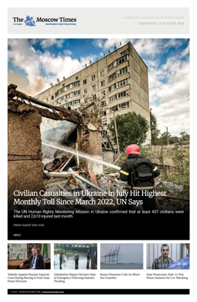 Cover of The Moscow Times - English