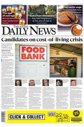 Cover of Taranaki Daily News