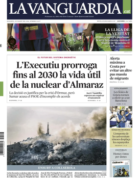 Cover of La Vanguardia (Catalonia - 1st edition)