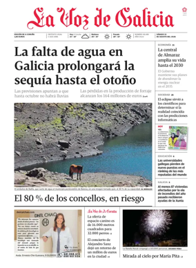 Cover of La Voz de Galicia (A Coruna)