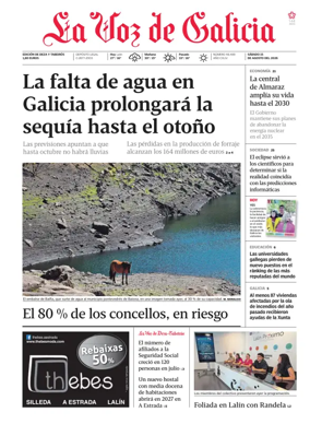 Cover of La Voz de Galicia (Deza)