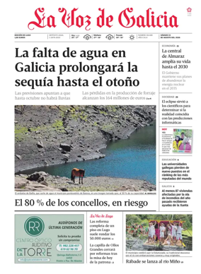 Cover of La Voz de Galicia (Lugo)