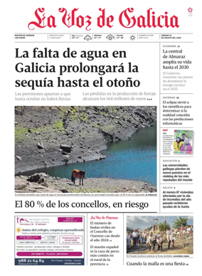 Cover of La Voz de Galicia (Ourense)