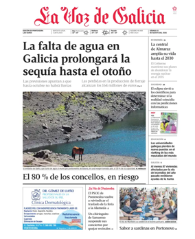Cover of La Voz de Galicia (Pontevedra)