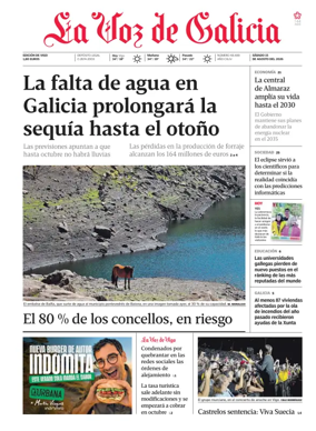 Cover of La Voz de Galicia (Vigo)