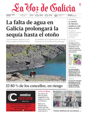 Cover of La Voz de Galicia (Viveiro)