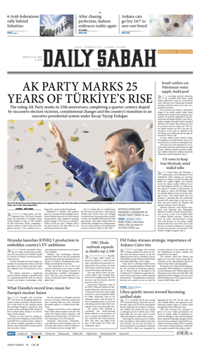 Cover of Daily Sabah (Turkey)