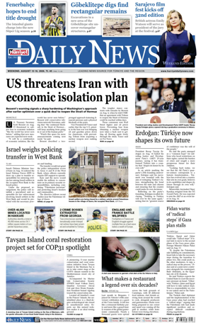 Cover of Hurriyet Daily News & Economic Review